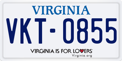VA license plate VKT0855