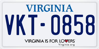 VA license plate VKT0858