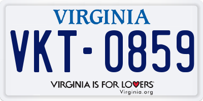 VA license plate VKT0859