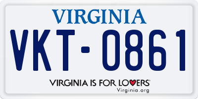 VA license plate VKT0861