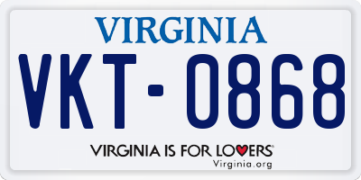 VA license plate VKT0868