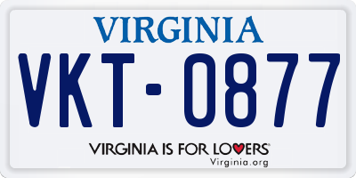 VA license plate VKT0877