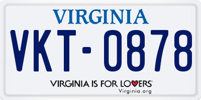VA license plate VKT0878
