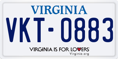 VA license plate VKT0883