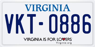 VA license plate VKT0886