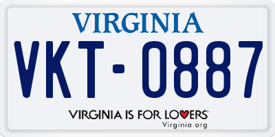 VA license plate VKT0887
