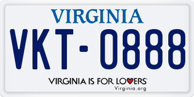 VA license plate VKT0888