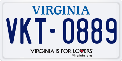 VA license plate VKT0889