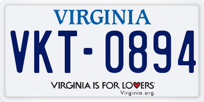 VA license plate VKT0894