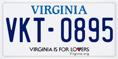 VA license plate VKT0895