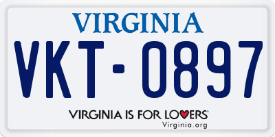 VA license plate VKT0897