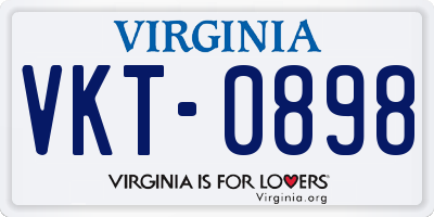VA license plate VKT0898