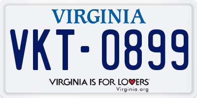 VA license plate VKT0899