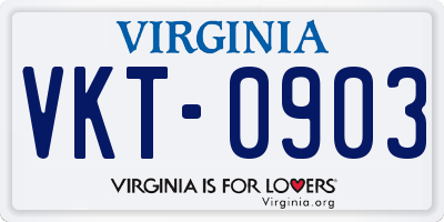 VA license plate VKT0903