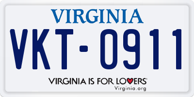 VA license plate VKT0911
