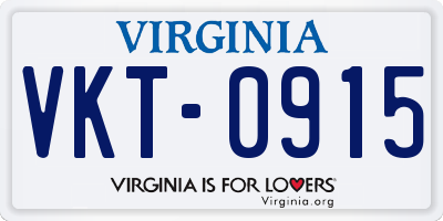 VA license plate VKT0915