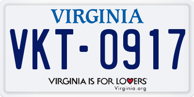 VA license plate VKT0917