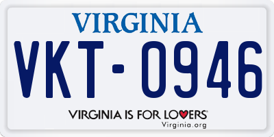 VA license plate VKT0946