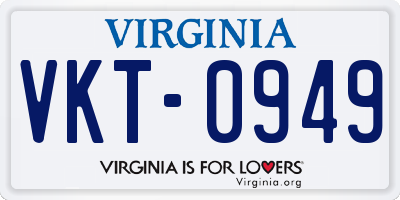 VA license plate VKT0949