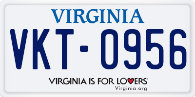 VA license plate VKT0956