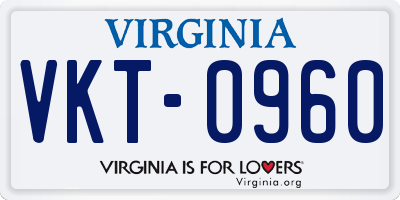 VA license plate VKT0960