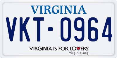 VA license plate VKT0964
