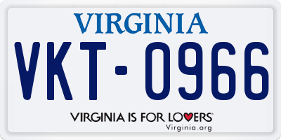 VA license plate VKT0966
