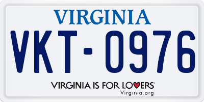 VA license plate VKT0976