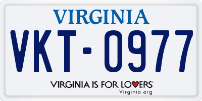 VA license plate VKT0977