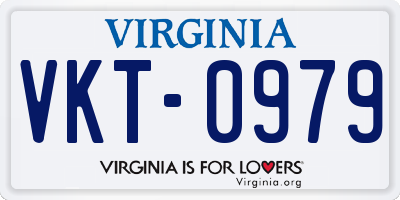 VA license plate VKT0979