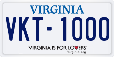 VA license plate VKT1000