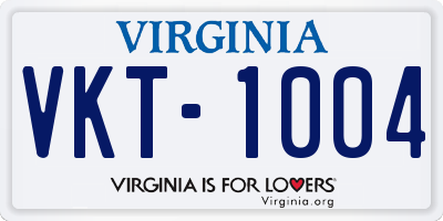 VA license plate VKT1004