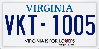 VA license plate VKT1005