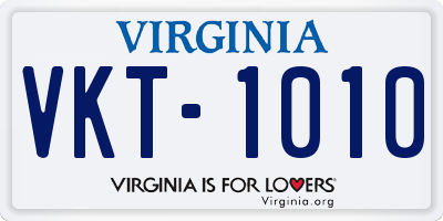 VA license plate VKT1010