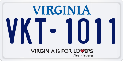 VA license plate VKT1011