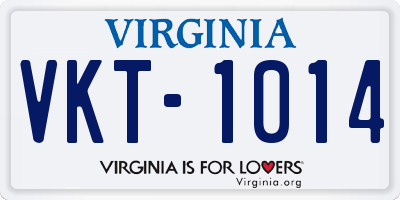 VA license plate VKT1014