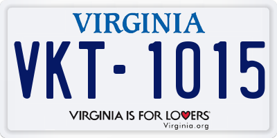VA license plate VKT1015