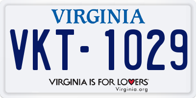 VA license plate VKT1029