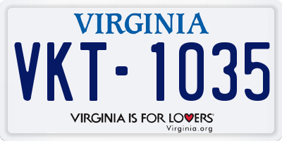 VA license plate VKT1035