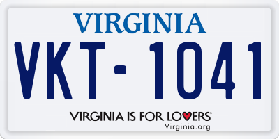 VA license plate VKT1041