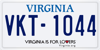 VA license plate VKT1044