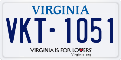 VA license plate VKT1051