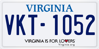 VA license plate VKT1052