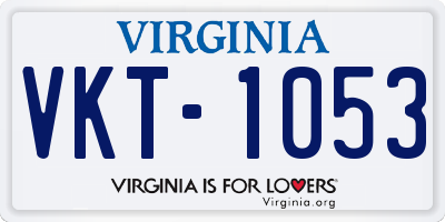 VA license plate VKT1053