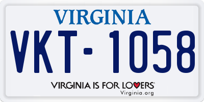 VA license plate VKT1058