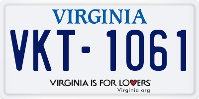VA license plate VKT1061
