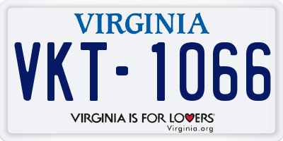 VA license plate VKT1066