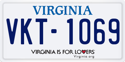 VA license plate VKT1069