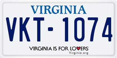 VA license plate VKT1074