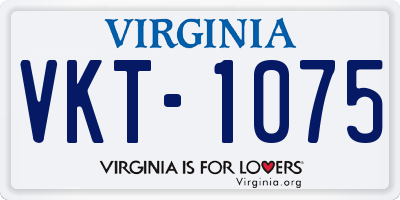 VA license plate VKT1075